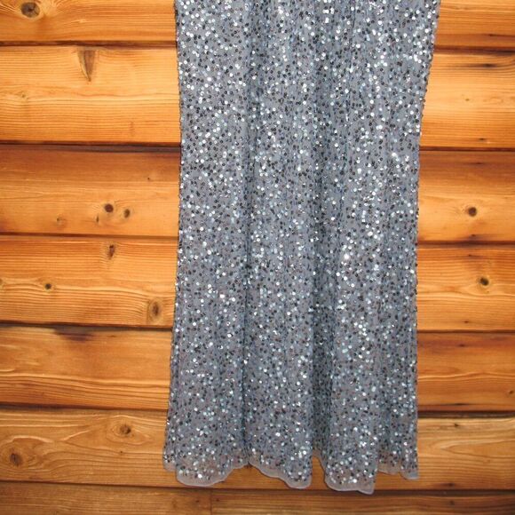 Mac Duggal 5640 Womens Blue Draped Sleeve V Neck Gown - Picture 8 of 12